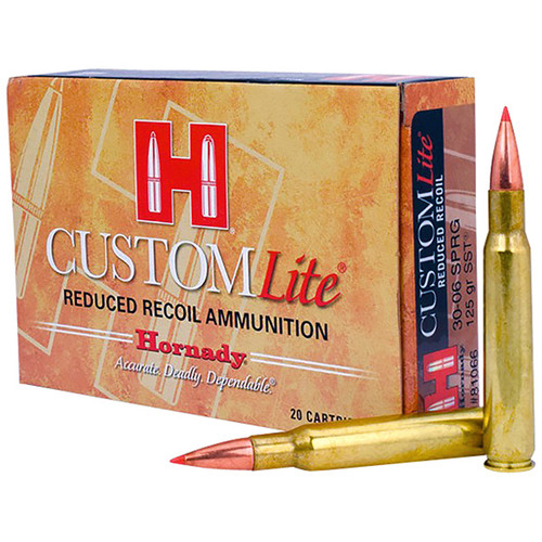 Hornady Custom Lite 30-06 Springfield 125 Grain Brass Centerfire 20 Rounds SST SBT