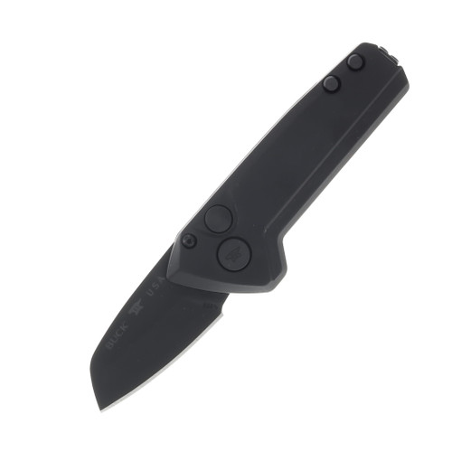Buck 839 Mini Deploy OTS Automatic Knife Black 1.75in Plain Wharncliffe BU13713