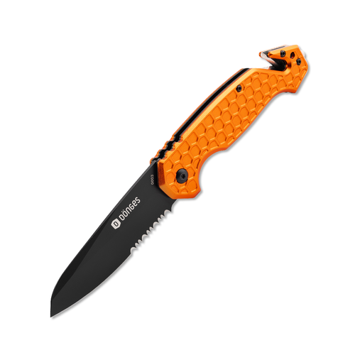 Böker Plus Dönges Basic Rescue Orange 3.35in Partially Serrated Folding Black Sheepsfoot