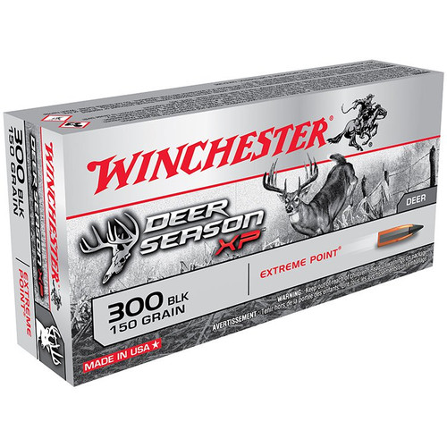 Winchester Deer Season XP 300 AAC Blackout Ammunition 150 Grain Extreme Point Polymer Tip 20 Rounds