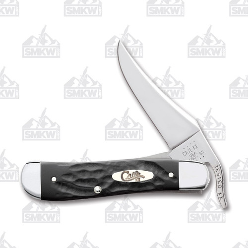 Case Rough Black Jigged Synthetic RussLock Folding Knife