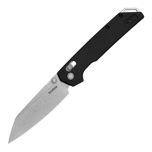 Kershaw Iridium Folding Knife 3.4 Inch Plain Stonewash Reverse Tanto Open