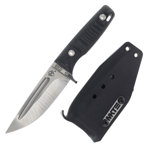 Medford the Deep Fixed Blade Black Plain Tumbled with Kydex Sheath