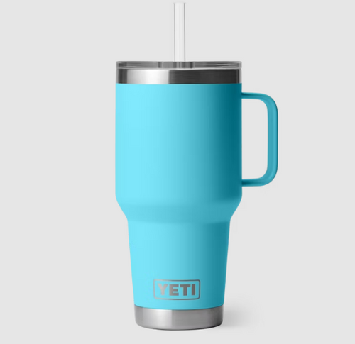 Yeti Rambler 42oz Straw Mug Big Wave Blue