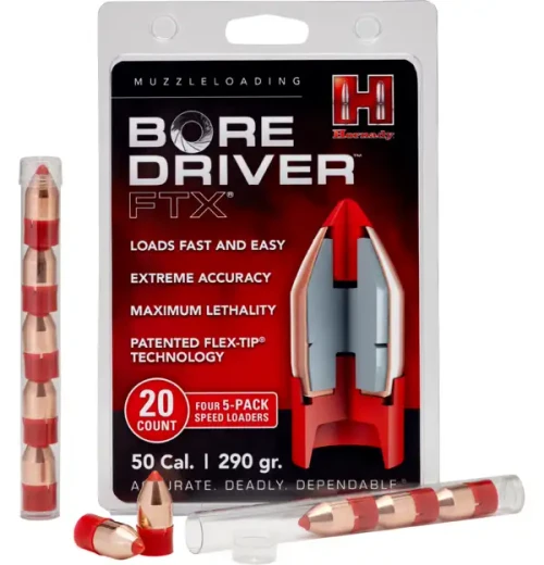 Hornady Bore Driver .50 Cal Muzzleloader 290gr FTX Sabot-Free Bullets 20ct
