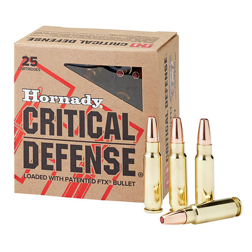 Hornady Critical Defense 5.7X28mm Handgun Ammunition 25 Rounds Brass Centerfire 40 Grain FTX 