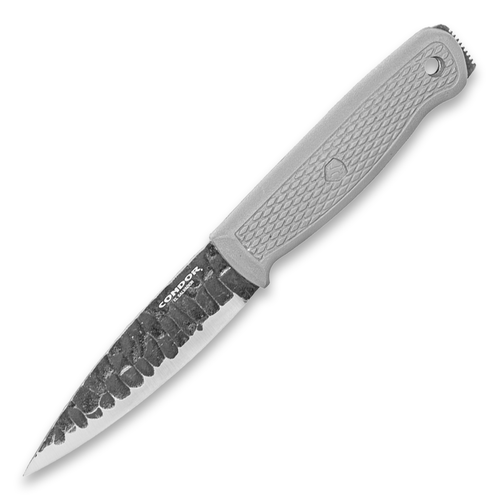 Condor Trog Fixed Blade Knife Gray 4.2 Inch Plain Flint Drop Point