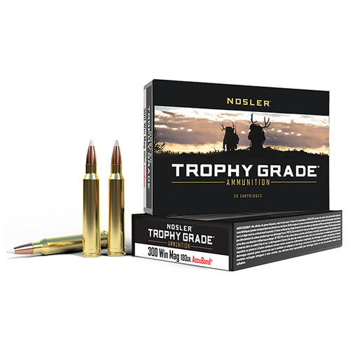 Nosler Trophy Grade 300 Winchester Magnum Rifle Ammunition 20 Rounds 180 Grain Nosler AccuBond