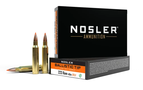 Nosler Ballistic Tip Varmint .223 Rem 40gr BTLF SP Brass 20 Rds Box