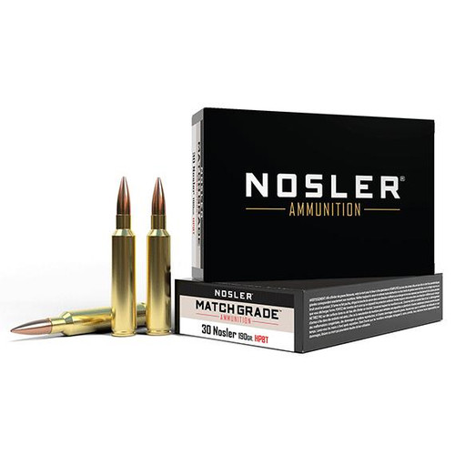 Nosler Match Grade .30 Nosler 190gr Custom Competition HPBT Ammo 20Rds