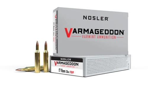 Nosler Varmageddon .17 Rem 20gr Brass FBHP Flat Base Hollow Point 20 Rds