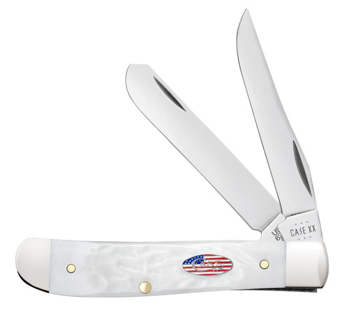 Case Rough White Jigged Synthetic Stars and Stripes Mini Trapper