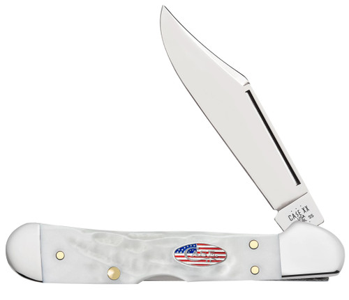 Case Rough White Jigged Synthetic Stars and Stripes Mini CopperLock