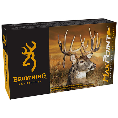 Browning MaxPoint Deer 270 Winchester Rifle Ammunition 20 Rounds Brass Centerfire 130 Grain Polymer Tip 