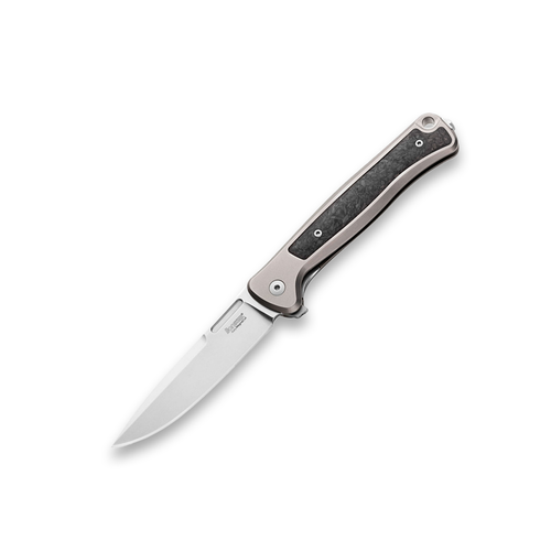 Lion Steel Skinny Titanium 3.31 Inch Plain Stonewash Drop Point