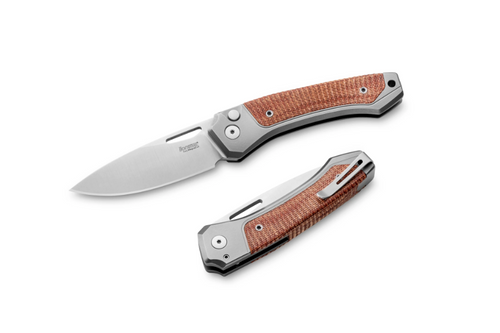 LionSteel Twain Double Solid Knife Gray – Natural 3.15in Plain Satin Drop Point