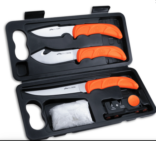 Outdoor Edge WildLite Knives + Sharpener + Roll Pack