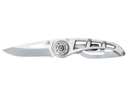 Gerber Ripstop Drop Point Plain Edge Silver Clam Pack