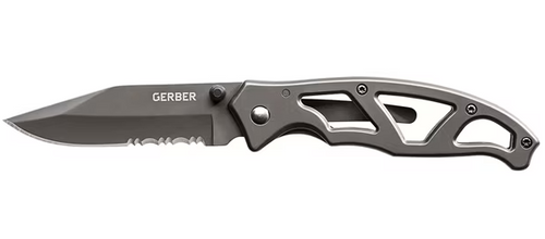 Gerber Paraframe I Clip Point Serrated Titanium