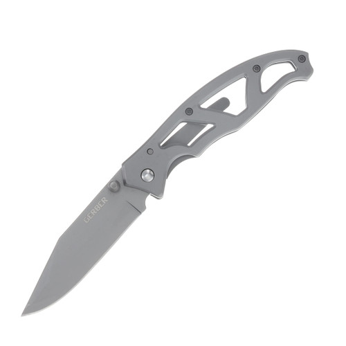 Gerber Paraframe I Clip Point Plain Edge Titanium Grey Clam Pack G48446