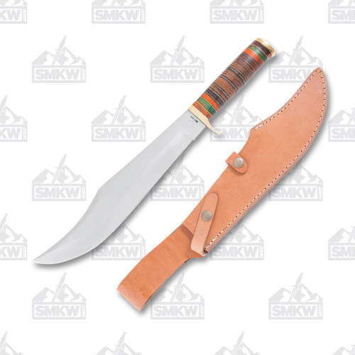 Rough Ryder Stacked Leather Bowie Knife