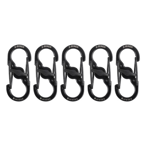 Nite Ize S-Biner Micro Lock Black Stainless Steel 5 pk