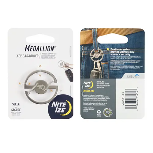 Nite Ize Medallion Key Carabiner Stainless | Dual Gate Security