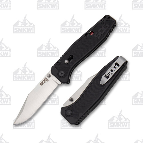 SOG Flare Spring Assisted Folding Knife Satin 8Cr13MoV/Black SOGFLA1001