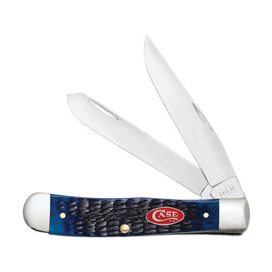 Case XX Trapper Folding Knife Navy Blue Rogers Jig  Bone