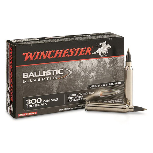 Winchester Ballistic Silvertip 300 Winchester Magnum 180 Grain Rapid Controlled Expansion Polymer Tip 20 Rounds SBST300