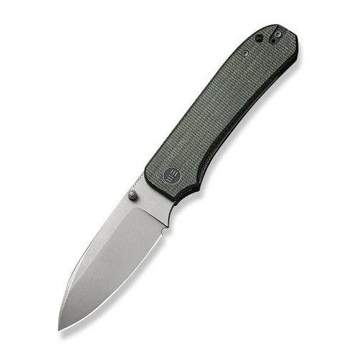 We Knife Co Big Banter Green 3.69 Inch Plain Stonewash Spear Point