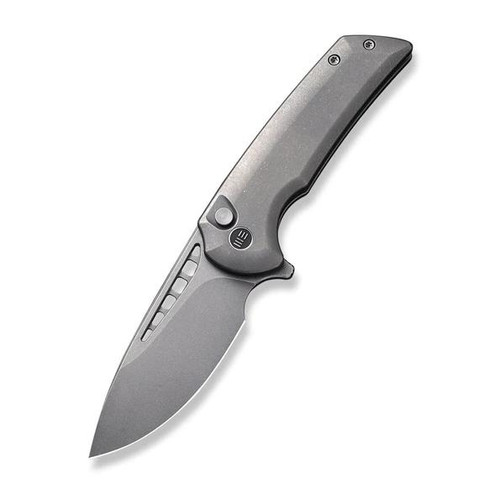 We Knife Co Mini Malice Gray 2.98 Inch Plain Stonewash Drop Point