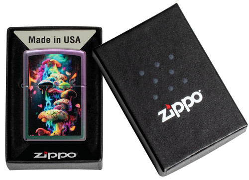 Zippo Multi Color Iridescent Mushrooms Lighter