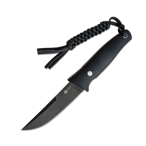 Civivi Tamashii Fixed Blade 4.07in Black Stonewash Trailing Point