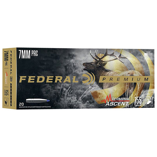 Federal Premium 7 PRC Rifle Ammunition 20 Rounds Nickel Plated Brass 155 Grain Terminal Ascent
