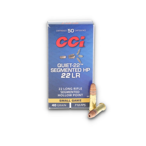 CCI Quiet-22 .22 LR 40gr Segmented Hollow Point Subsonic Brass 50 Rds