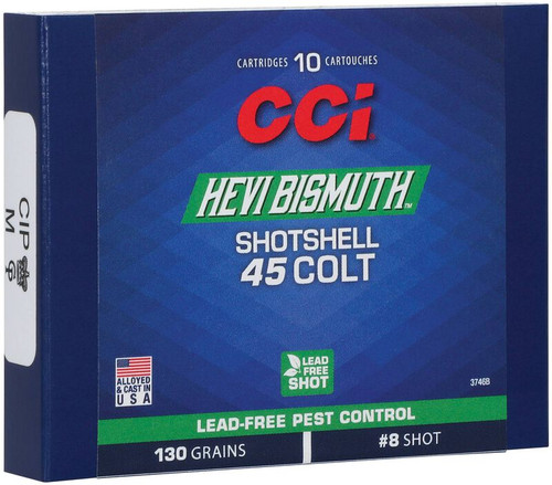 CCI Pest Control 45 Colt 130gr #8 Bismuth Shotshell Aluminum 10Rds