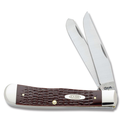 Case Jigged Brown Synthetic Trapper Folding Knife