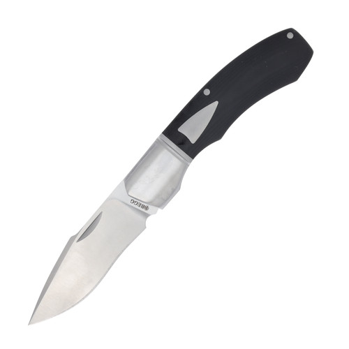 Begg Knives Slipjoint Folding Knife Black G10 2.88in Satin Recurve Blade BG038