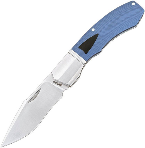Begg Knives BG038 Blue/Black Recurve Harpoon Slip Joint Folder