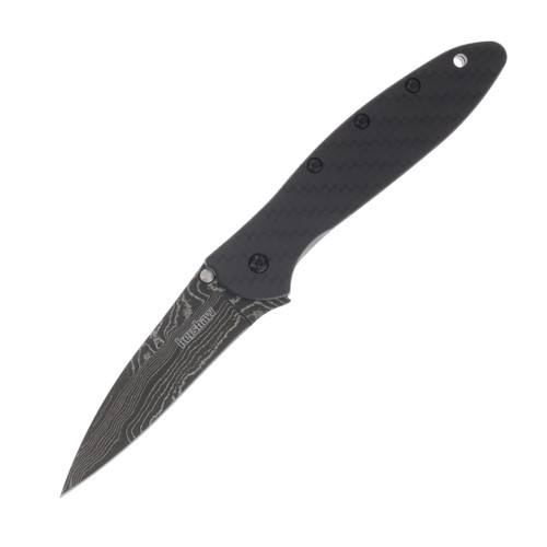 Kershaw Leek Folding Knife 3.4 Inch Plain Black Wharncliffe Open