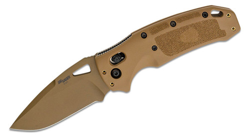 Hogue Sig K320 M17/M18 Folding Knife 3.5in Coyote PVD Drop Point Blade