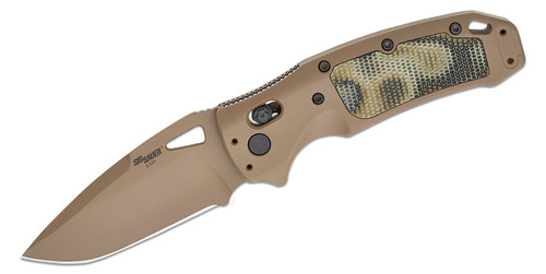 Hogue Sig K320 AXG Scorpion Folding Knife 3.5in FDE Drop Point Blade