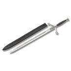 SZCO Supplies 40in Claymore Sword Black Wood Handle Plain Edge Blade
