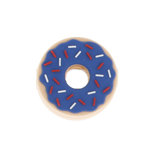 CDCDONBDRWB Crispy Donut Community Donut Bead/Blue with Red & White Sprinkles PVC