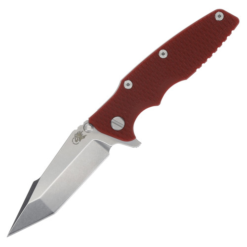 Hinderer Eklipse Tri-Way Red 3.5in Harpoon Stonewash Tanto