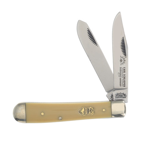 Eye Brand Trapper JY Folding Knife Yellow Composition EBJY