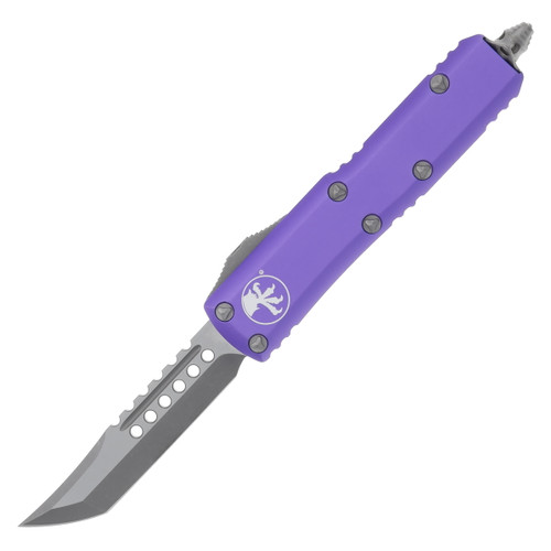 Microtech Signature Series UTX-85 OTF Automatic Apocalyptic Hellhound Purple