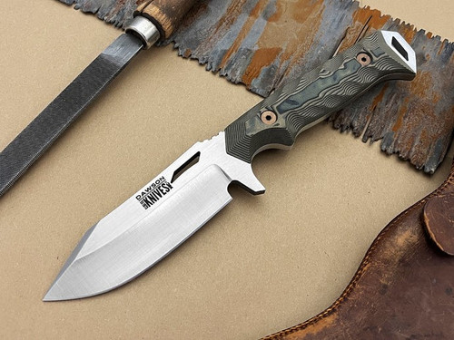 Dawson Knives Shepherd Ultrex Camo 3.87 Inch Plain Satin Clip Point with Sheath