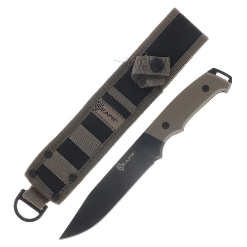 REAPR Brigade Desert Tan 5 Inch Plain Black Powder Coated Drop Point CTLR-018-TAN-RPR